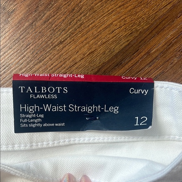 Talbots | Flawless High-Waist Straight-Leg Curvy | Women's White Jeans | 12 - Picture 6 of 16